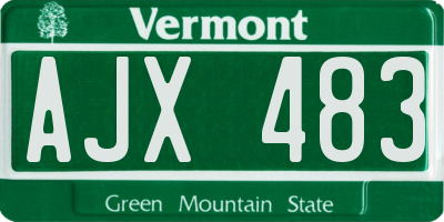 VT license plate AJX483