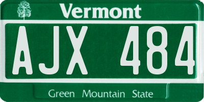 VT license plate AJX484