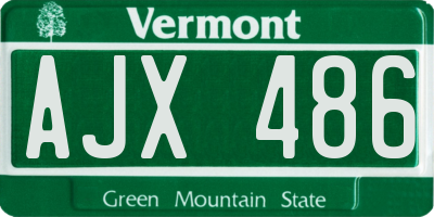VT license plate AJX486