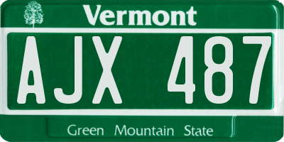 VT license plate AJX487