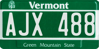 VT license plate AJX488
