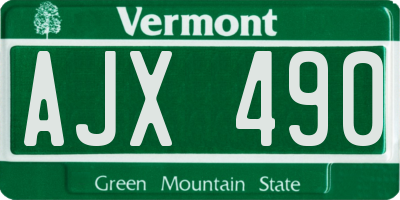 VT license plate AJX490