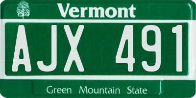 VT license plate AJX491