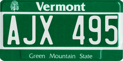 VT license plate AJX495
