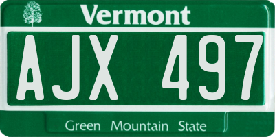 VT license plate AJX497