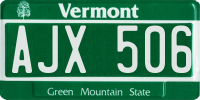 VT license plate AJX506
