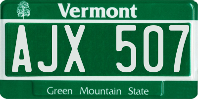 VT license plate AJX507