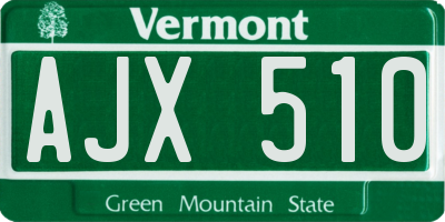 VT license plate AJX510