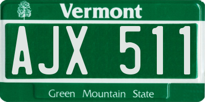 VT license plate AJX511