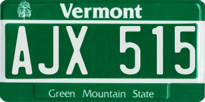 VT license plate AJX515