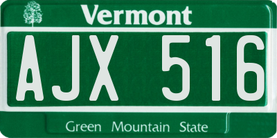 VT license plate AJX516