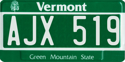 VT license plate AJX519