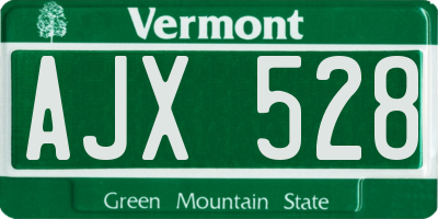 VT license plate AJX528
