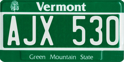 VT license plate AJX530