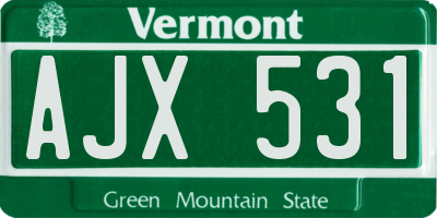 VT license plate AJX531