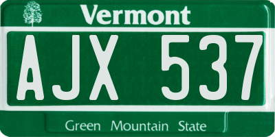 VT license plate AJX537