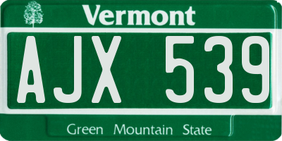 VT license plate AJX539