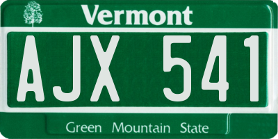 VT license plate AJX541