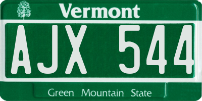 VT license plate AJX544