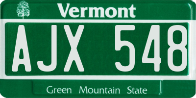 VT license plate AJX548