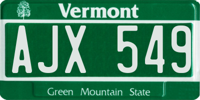 VT license plate AJX549