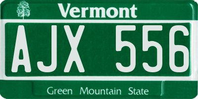 VT license plate AJX556