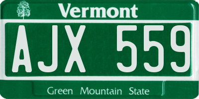 VT license plate AJX559