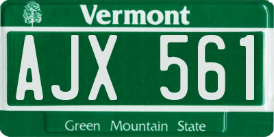 VT license plate AJX561