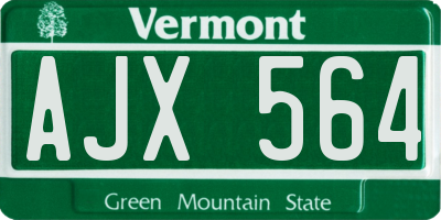 VT license plate AJX564