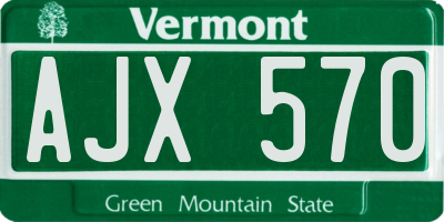 VT license plate AJX570