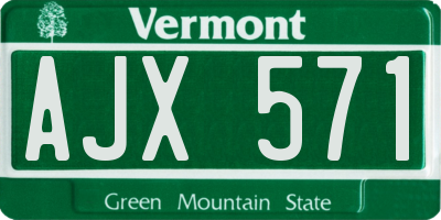 VT license plate AJX571