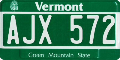 VT license plate AJX572