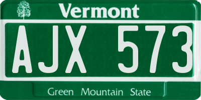 VT license plate AJX573
