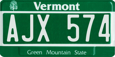 VT license plate AJX574