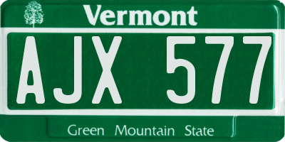 VT license plate AJX577