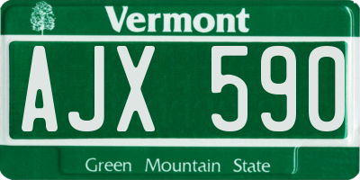 VT license plate AJX590