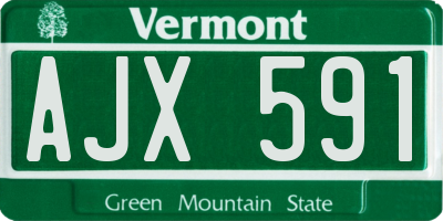 VT license plate AJX591