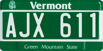 VT license plate AJX611