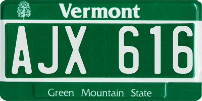 VT license plate AJX616
