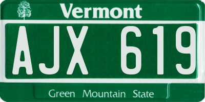 VT license plate AJX619