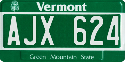 VT license plate AJX624