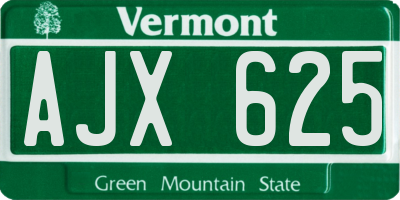 VT license plate AJX625