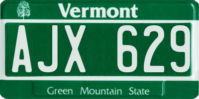 VT license plate AJX629