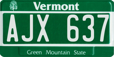 VT license plate AJX637