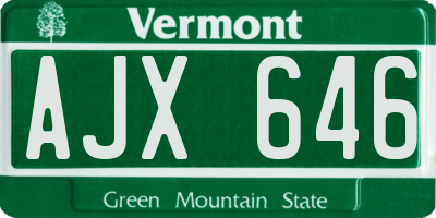 VT license plate AJX646
