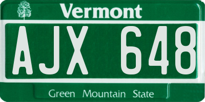 VT license plate AJX648
