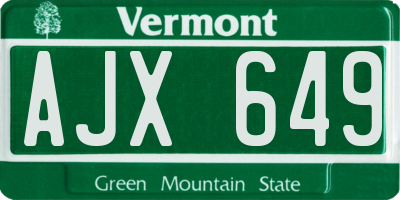 VT license plate AJX649
