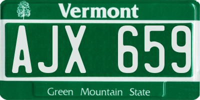 VT license plate AJX659