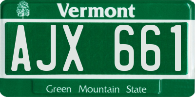 VT license plate AJX661
