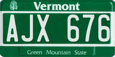 VT license plate AJX676